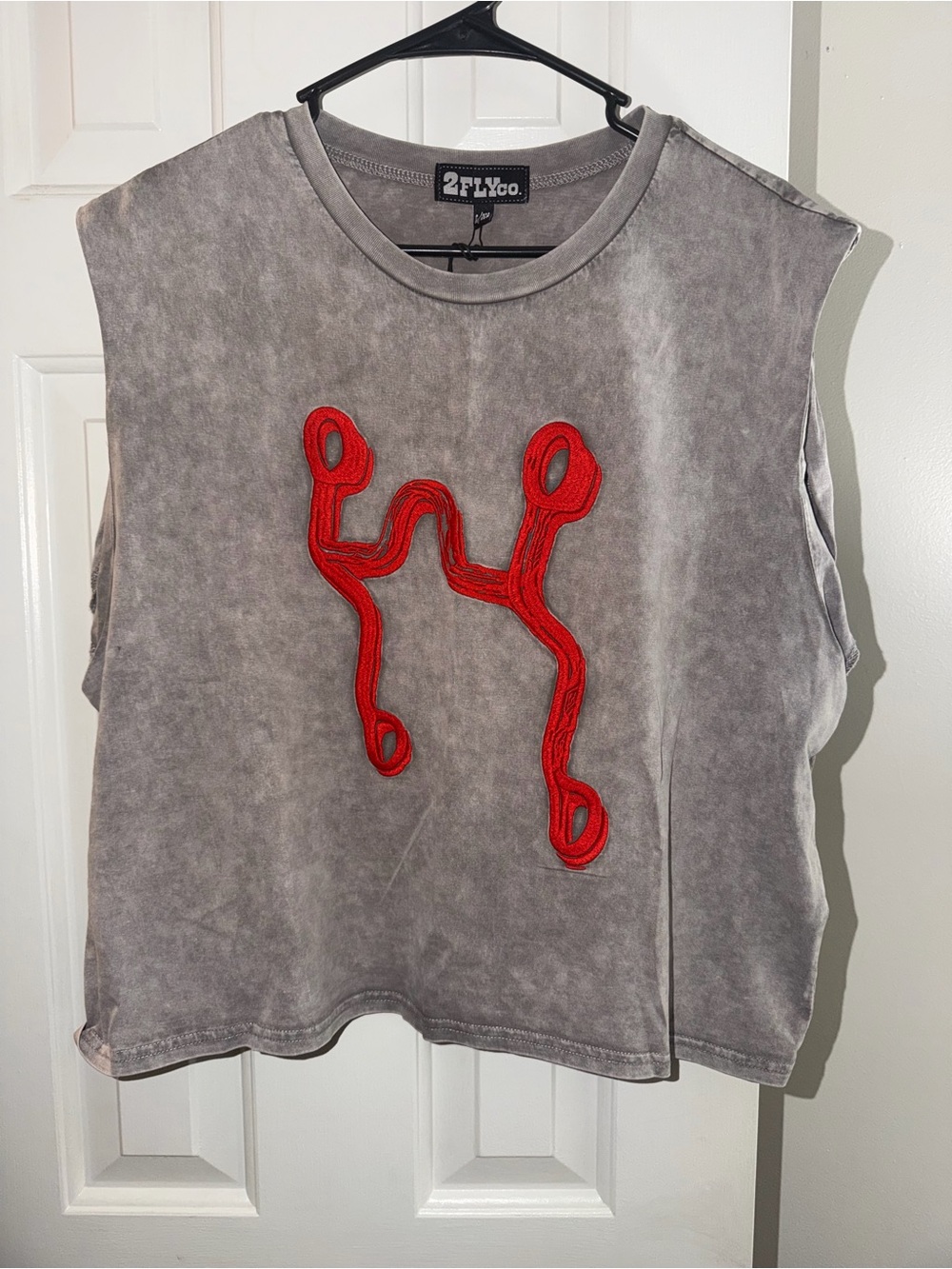 2FLYco Grey Washed Snaffle Bit Muscle Tee